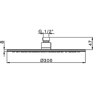 Верхний душ Cisal SHOWER DS01633021 D300 хром купить в интернет-магазине сантехники Sanbest