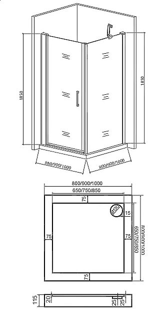 Душевой уголок Good Door PANDORA CR-80-C-CH 80x80 купить в интернет-магазине Sanbest
