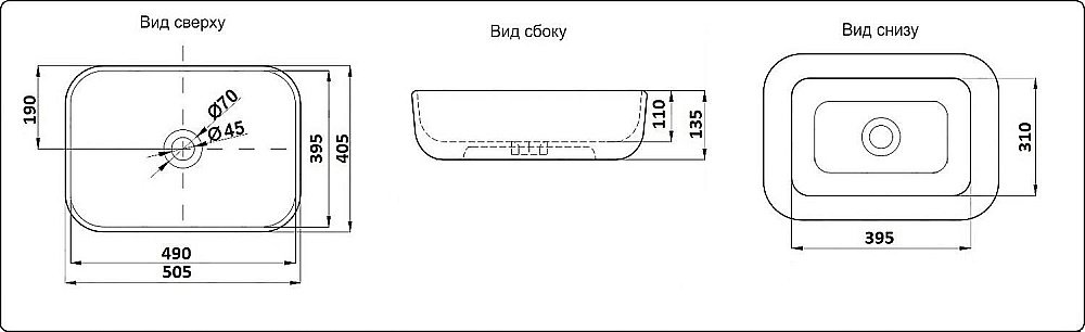 Раковина накладная CeramaLux NC 50,5 78104MLG-6 зеленая купить в интернет-магазине Sanbest