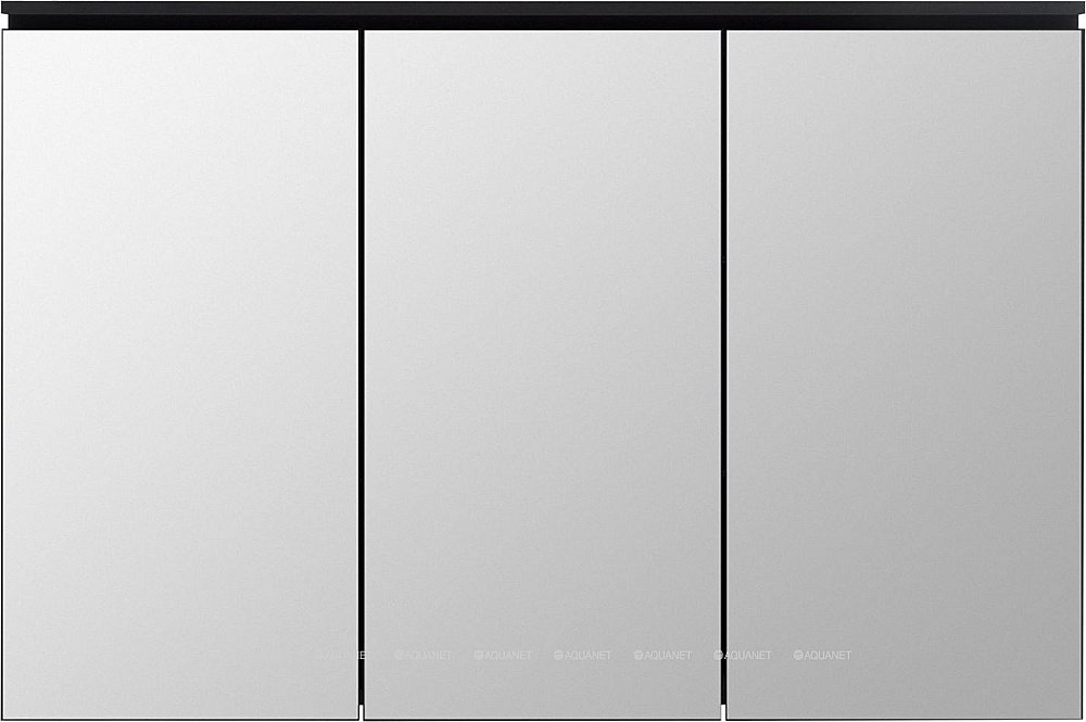 Зеркальный шкаф De Aqua Алюминиум 261762 120 черный купить в интернет-магазине сантехники Sanbest