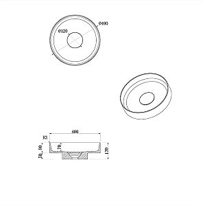 Раковина Boheme Corian 40 801-G матовое золото/белая купить в интернет-магазине Sanbest