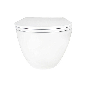 Унитаз подвесной Azario Rumba AZ-5175T-WHT белый, безободковый, с крышкой микролифт, слив торнадо купить в интернет-магазине Sanbest