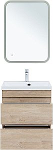 Тумба с раковиной Aquanet Нота New 334197 60 дуб светлый для ванной в интернет-магазине Sanbest