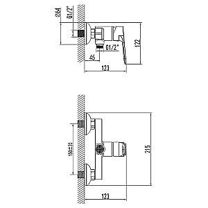 Смеситель для душа Azario ELVIS AZ-WWK338155PA черный матовый купить в интернет-магазине сантехники Sanbest