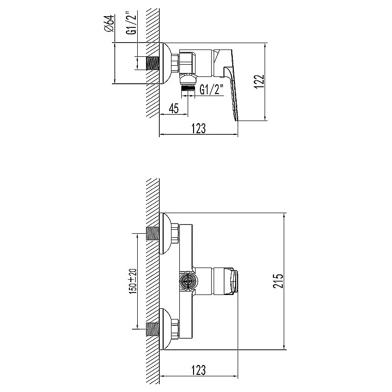 Смеситель для душа Azario ELVIS AZ-WWK338155PA черный матовый купить в интернет-магазине сантехники Sanbest