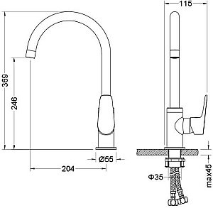 Смеситель для кухни Aquatek Бетта AQ1182CR хром купить в интернет-магазине сантехники Sanbest