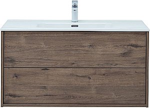 Тумба с раковиной Aquanet Lino 287545 100 (Flat) дуб веллингтон для ванной в интернет-магазине Sanbest