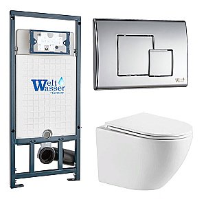Унитаз с инсталляцией WeltWasser MARBERG 507 + MERZBACH 043 MT-WT + MAR 507 SE купить в интернет-магазине Sanbest
