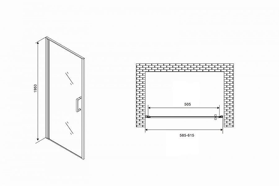Душевая дверь ABBER Sonnenstrand AG04060M 60 стекло матовое/профиль хром купить в интернет-магазине Sanbest