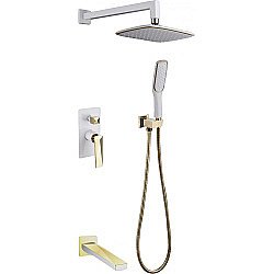 Душевая система Boheme Venturo 384-W-2 белый/золото купить в интернет-магазине сантехники Sanbest