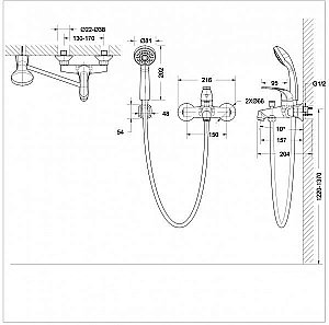 Смеситель для ванны BRAVAT Fit F6135188CP-B-RUS купить в интернет-магазине сантехники Sanbest