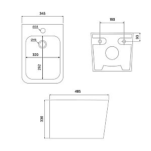 Биде Iddis Bild BILRB02i82 черное матовое купить в интернет-магазине Sanbest