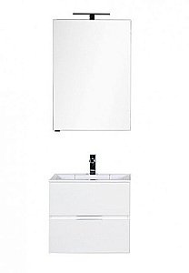 Тумба с раковиной Aquanet Алвита 60 белая глянцевая для ванной в интернет-магазине Sanbest