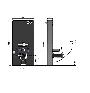 Модуль - инсталляция CeruttiSpa G111B черное стекло купить в интернет-магазине сантехники Sanbest