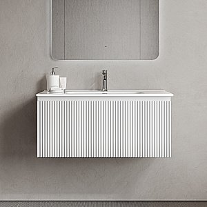 Тумба с раковиной Sancos Snob R 1.0 SNR1.090W/CN7002 Bianco для ванной в интернет-магазине Sanbest