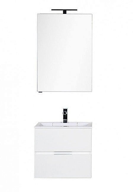 Тумба с раковиной Aquanet Алвита 60 белая глянцевая для ванной в интернет-магазине Sanbest