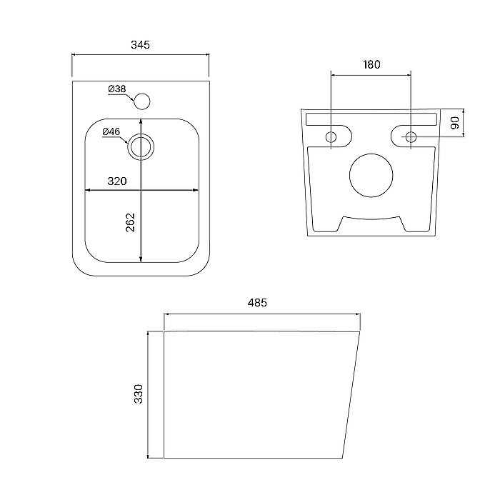 Биде Iddis Bild BILRB02i82 черное матовое купить в интернет-магазине Sanbest