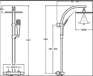 Душевая система Jacob Delafon TALAN E11717RU-CP купить в интернет-магазине сантехники Sanbest
