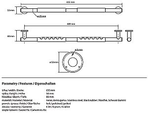 Поручень прямой резина Bemeta Omega 104507681 купить в интернет-магазине сантехники Sanbest
