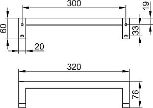 Поручень KEUCO EDITION 90 SQUARE 19107010000 хром купить в интернет-магазине сантехники Sanbest