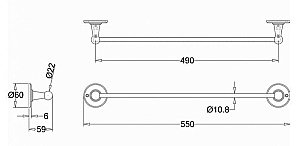 Полотенцедержатель Burlington A7 CHR см хром купить в интернет-магазине сантехники Sanbest