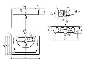Тумба с раковиной Misty GLOSTER 06070-48-2 70 графит для ванной в интернет-магазине Sanbest