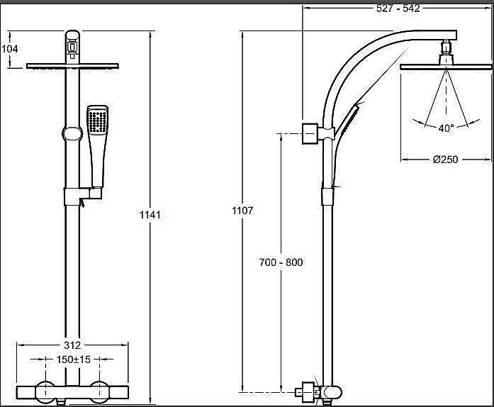 Душевая система Jacob Delafon TALAN E11717RU-CP купить в интернет-магазине сантехники Sanbest