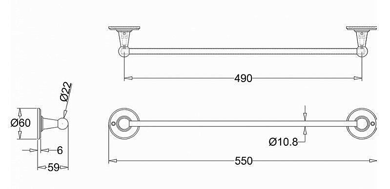 Полотенцедержатель Burlington A7 CHR см хром купить в интернет-магазине сантехники Sanbest