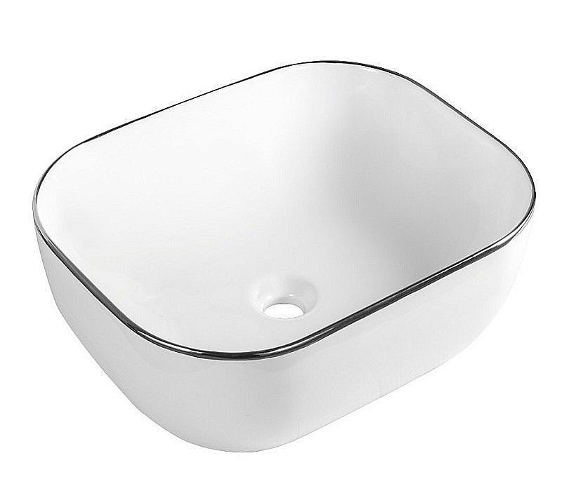 Раковина накладная Ceramalux NC 50 D1302H011 белый/хром купить в интернет-магазине Sanbest