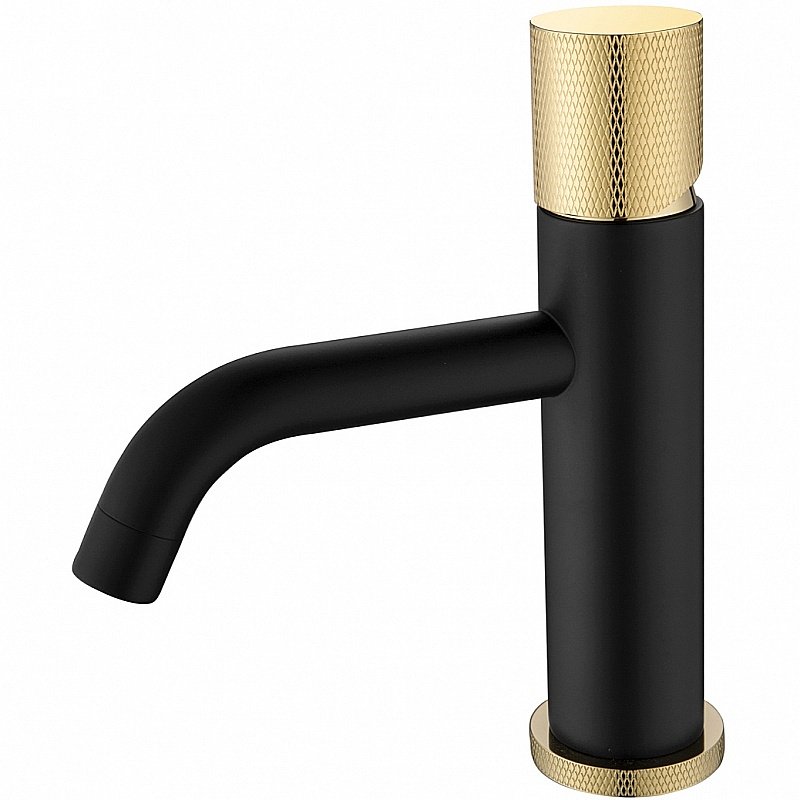 Смеситель для раковины Boheme Stick 121-BG.2 черный/ручка золото купить в интернет-магазине сантехники Sanbest