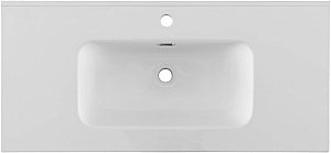 Тумба с раковиной Aquanet Вега 100 344125+330426 белая глянцевая для ванной в интернет-магазине Sanbest