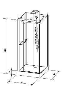 Душевая кабина Black&White GALAXY G8702 90х90 прозрачная/черный купить в интернет-магазине Sanbest