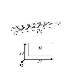 Тумба с раковиной Cezares URBAN 120 55162 120 Spatolato bianco для ванной в интернет-магазине Sanbest