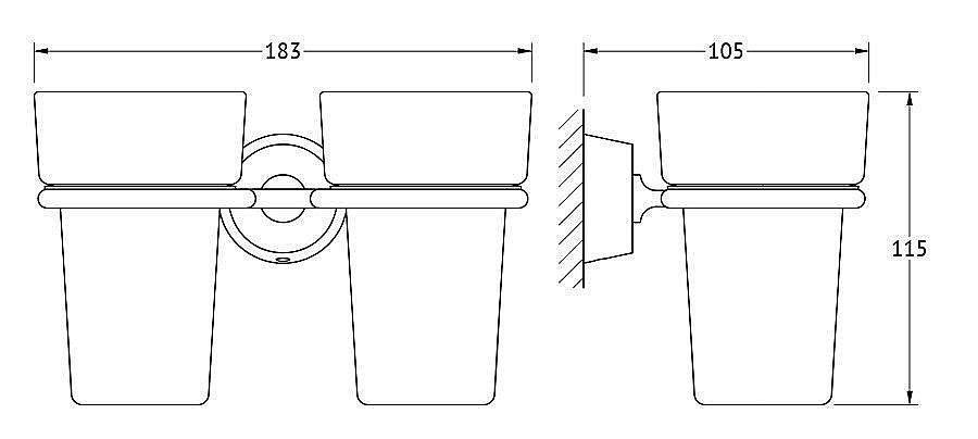 Держатель с 2-мя стаканами FBS Vizovice VIZ 007 купить в интернет-магазине сантехники Sanbest
