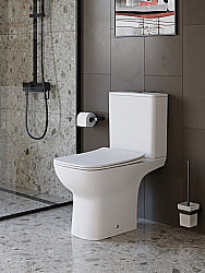Унитаз-компакт BelBagno ROMANO-TOR BB2803CP/T-TOR/SC белый, с крышкой микролифт, с бачком, безободковый, слив-торнадо купить в интернет-магазине Sanbest