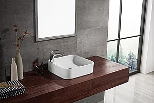 Раковина накладная Bravat Source 43 C22238W-1-ENG белая купить в интернет-магазине Sanbest