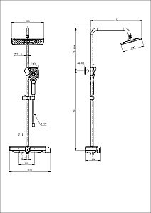 Душевая система с термостатом WONZON & WOGHAND ThermoKlick, Брашированное золото (WW-B3098-A- BG) купить в интернет-магазине сантехники Sanbest