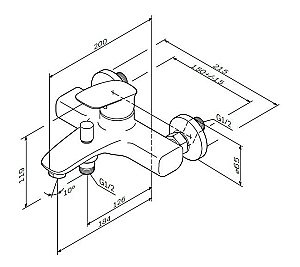 Смеситель для ванны AM.PM Spirit 2.1 F71A10000 купить в интернет-магазине сантехники Sanbest