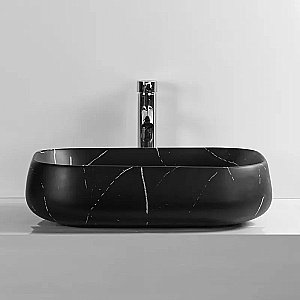 Раковина накладная CeruttiSpa 56,5 CR0086 MMB1 мрамор черный матовый купить в интернет-магазине Sanbest