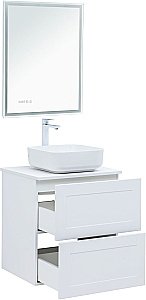 Тумба с раковиной Aquanet Терра 60 белая матовая для ванной в интернет-магазине Sanbest