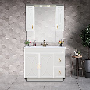 Зеркало со шкафом Misty Амбра 100 в ванную от интернет-магазине сантехники Sanbest