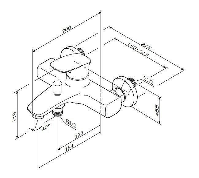 Смеситель для ванны AM.PM Spirit 2.1 F71A10000 купить в интернет-магазине сантехники Sanbest