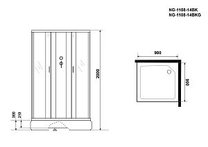 Душевая кабина Niagara Classic NG-1108-14BKG 90x90 с гидромассажем купить в интернет-магазине Sanbest