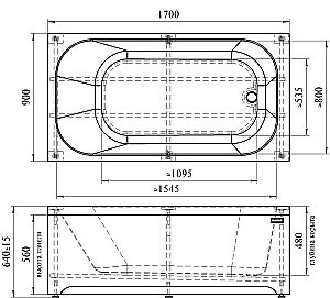 Гидромассажная ванна Радомир Прованс Стандарт 170х90 бронза купить в интернет-магазине Sanbest