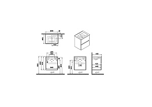 Тумба с раковиной VitrA Mia Plus Square 69730 60 глянцевая белая для ванной в интернет-магазине Sanbest