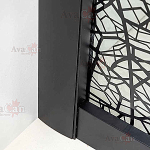 Душевой уголок AvaCan HB 120 120х120 профиль черный/стекло тонированное с рисунком купить в интернет-магазине Sanbest