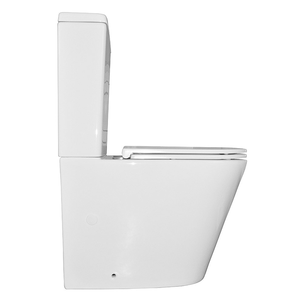 Унитаз напольный Azario Vetro AZ-2149 белый безободковый, с бачком, с крышкой микролифт купить в интернет-магазине Sanbest