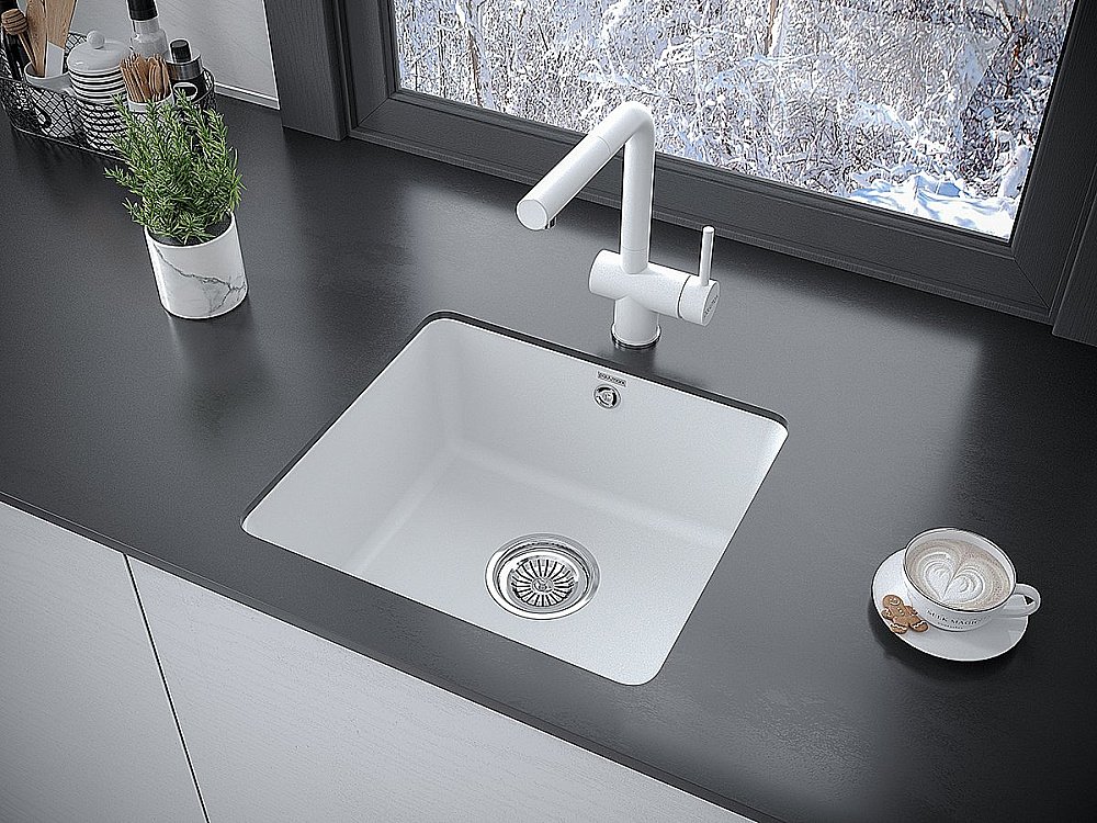 Мойка кухонная Paulmark Unter PM204543-WH белый купить в интернет-магазине сантехники Sanbest