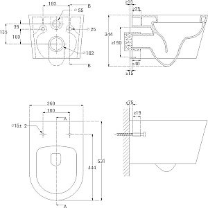 Унитаз подвесной Good Dood ROUND УНИ0002 белый, с крышкой микролифт, безободковый купить в интернет-магазине Sanbest