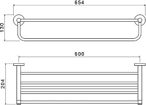 Полка с полотенцедержателем Aquatek Европа AQ4115MB черная матовая купить в интернет-магазине сантехники Sanbest